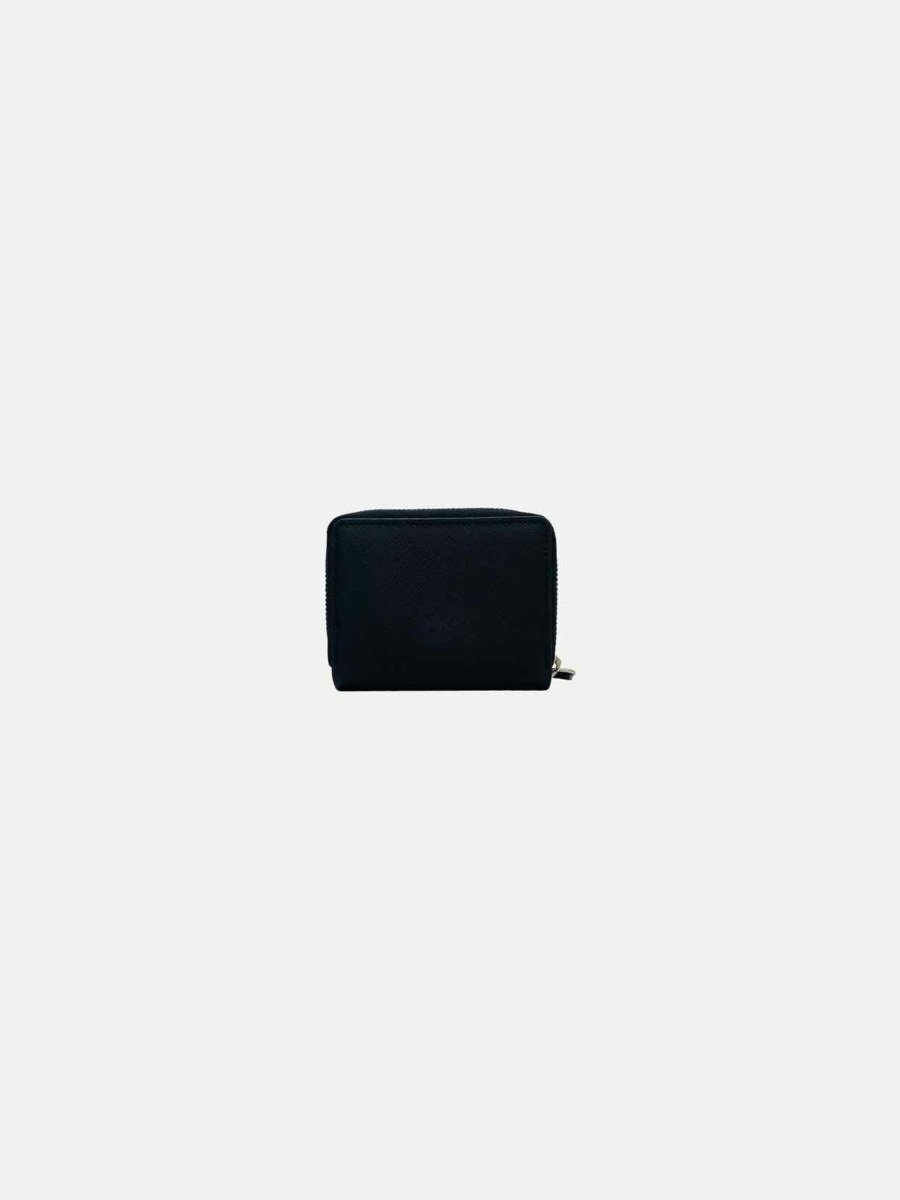 Pre - loved KARL LAGERFELD Zip Around Black Compact Wallet at Reems Closet