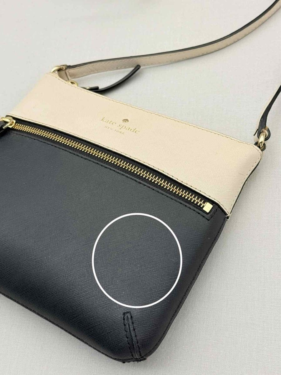Pre - loved KATE SPADE Beige & Black Crossbody at Reems Closet