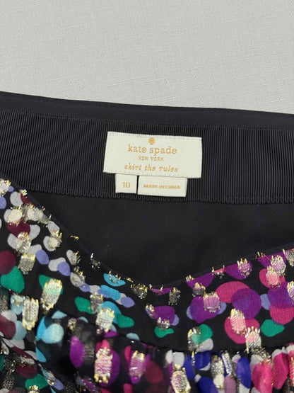 Pre - loved KATE SPADE Black Multicolor Size US 10 Mini Skirt at Reems Closet