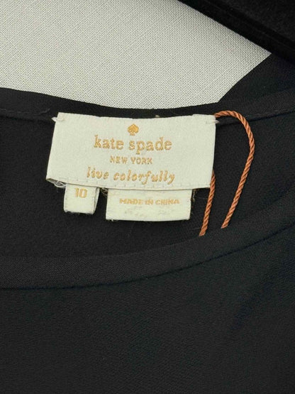 Pre - loved KATE SPADE Black Ruffled Size US 10 Blouse at Reems Closet