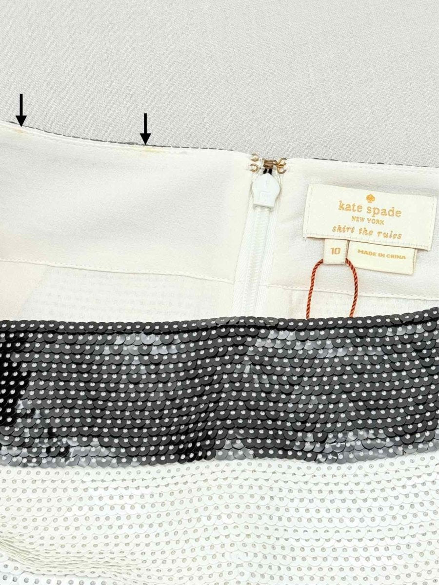 Pre - loved KATE SPADE Black & White Size US 10 Mini Skirt at Reems Closet