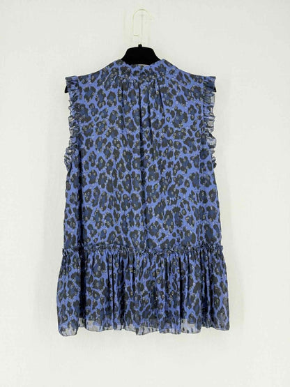 Pre - loved KATE SPADE Blue & Black Leopard Print Size Large Blouse at Reems Closet