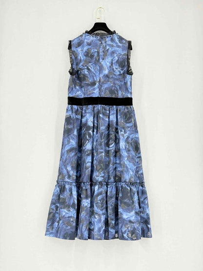 Pre - loved KATE SPADE Blue Multicolor Size US 10 Midi Dress at Reems Closet