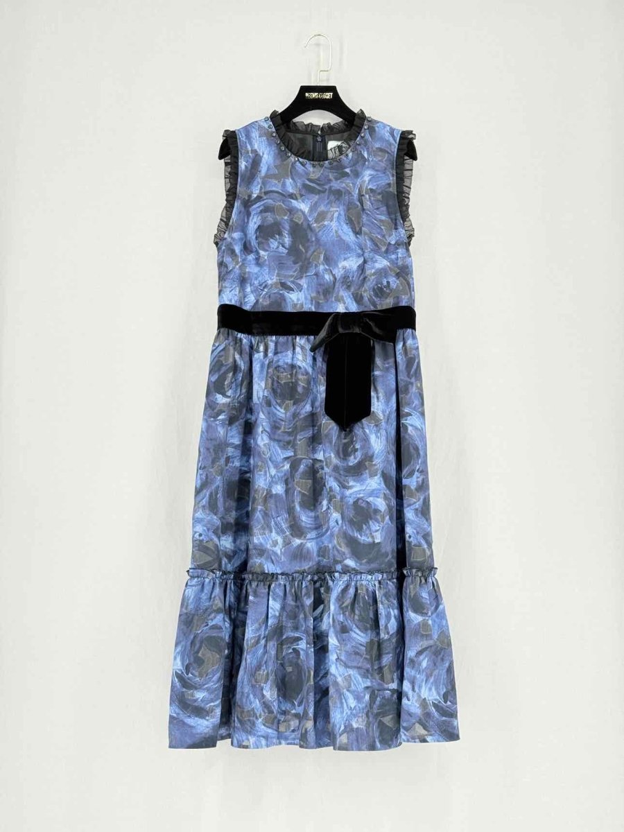 Pre - loved KATE SPADE Blue Multicolor Size US 10 Midi Dress at Reems Closet