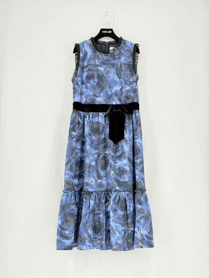 Pre - loved KATE SPADE Blue Multicolor Size US 10 Midi Dress at Reems Closet