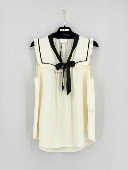 Pre - loved KATE SPADE Cream w/ Black Size Large Top at Reems Closet