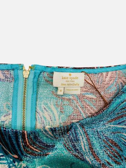 Pre - loved KATE SPADE Green Multicolor Jacquard Top Small at Reems Closet