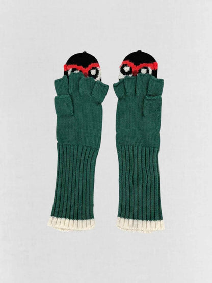 Pre - loved KATE SPADE Green Owl Gloves at Reems Closet