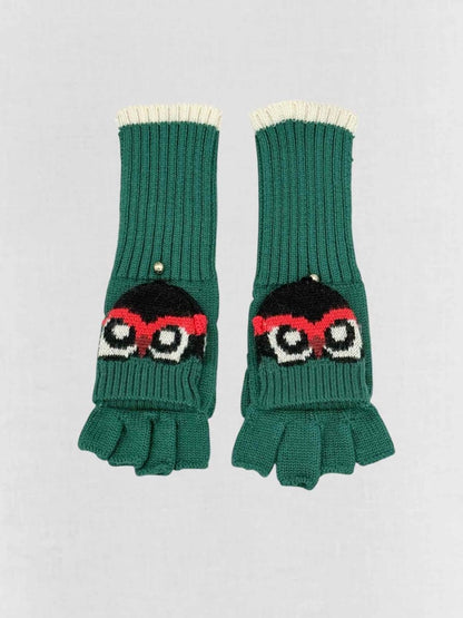 Pre - loved KATE SPADE Green Owl Gloves at Reems Closet