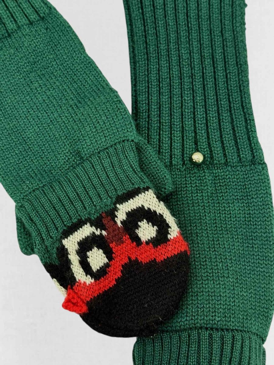 Pre - loved KATE SPADE Green Owl Gloves at Reems Closet