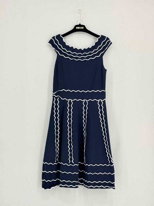 Pre - loved KATE SPADE Navy Blue & White Size Large Short Dress at Reems Closet