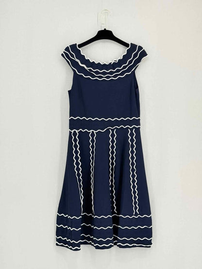 Pre - loved KATE SPADE Navy Blue & White Size Large Short Dress at Reems Closet