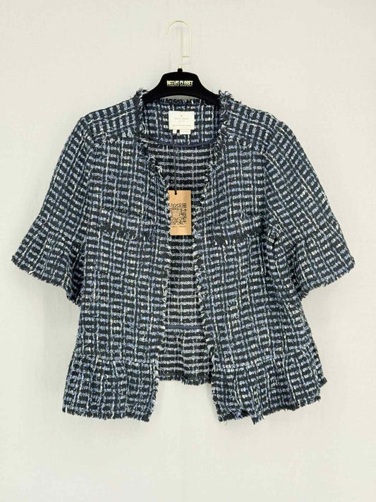 Pre - loved KATE SPADE Navy Blue & White Tweed Size US 10 Jacket at Reems Closet