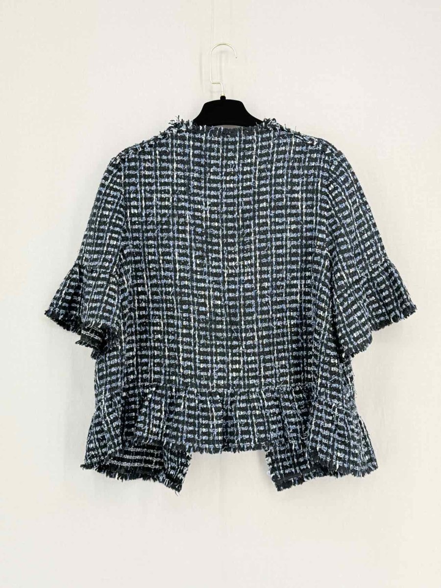 Pre - loved KATE SPADE Navy Blue & White Tweed Size US 10 Jacket at Reems Closet