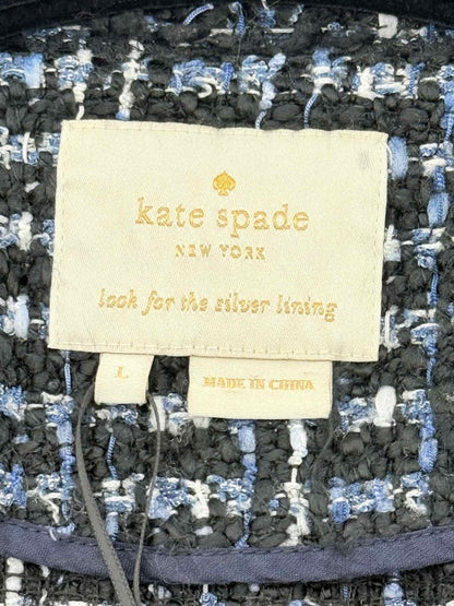 Pre - loved KATE SPADE Navy Blue & White Tweed Size US 10 Jacket at Reems Closet