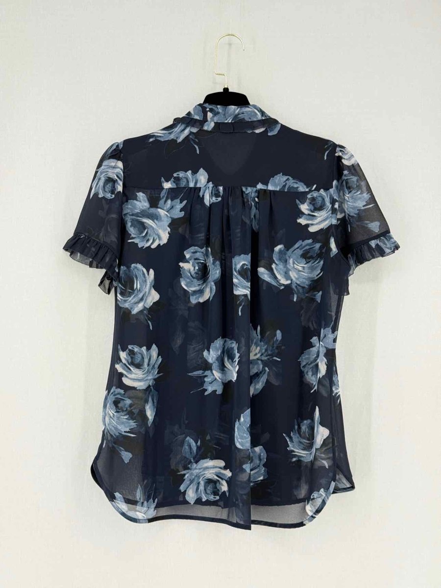 Pre - loved KATE SPADE Navy Rose Print Size Large Blouse at Reems Closet