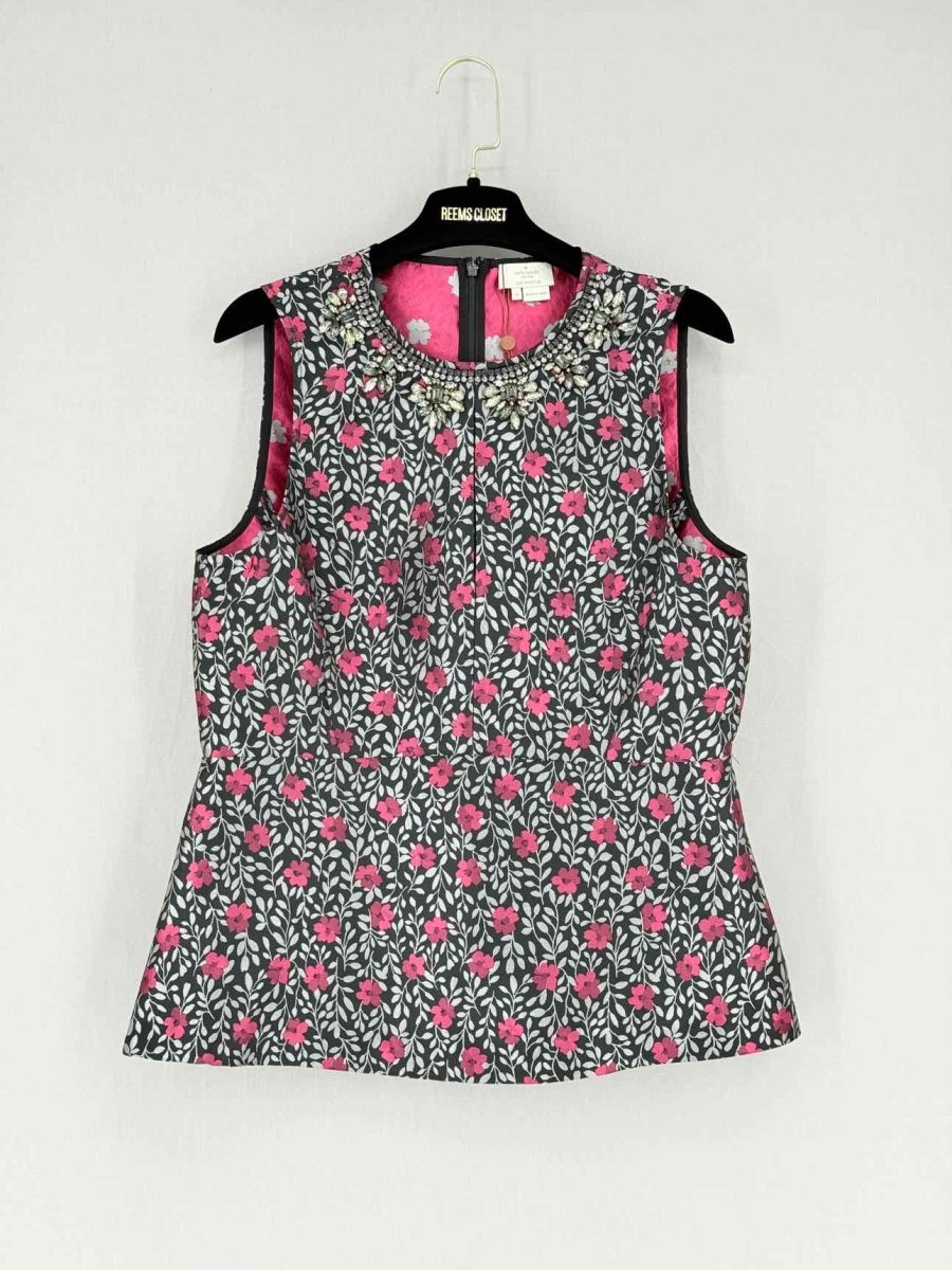 Pre - loved KATE SPADE Pink Multicolor Floral Print Size US 10 Top at Reems Closet