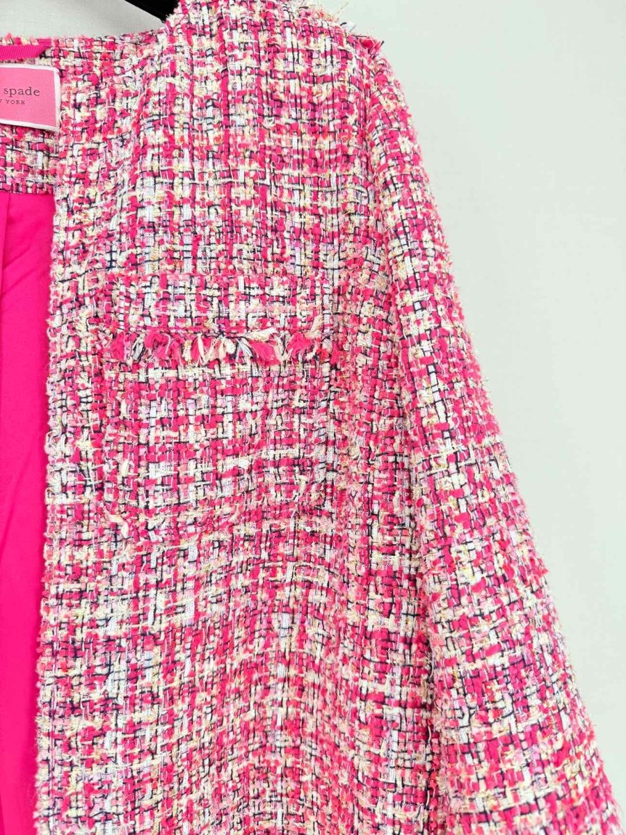 Pre - loved KATE SPADE Pink Tweed Size US 10 Jacket at Reems Closet