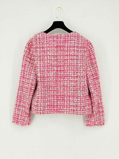 Pre - loved KATE SPADE Pink Tweed Size US 10 Jacket at Reems Closet