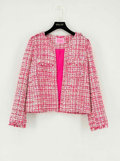Pre - loved KATE SPADE Pink Tweed Size US 10 Jacket at Reems Closet