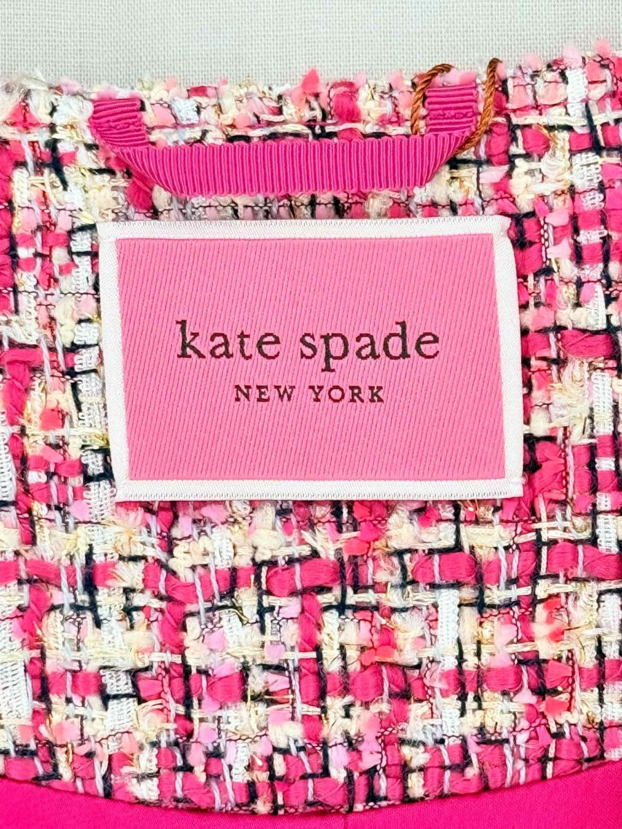 Pre - loved KATE SPADE Pink Tweed Size US 10 Jacket at Reems Closet