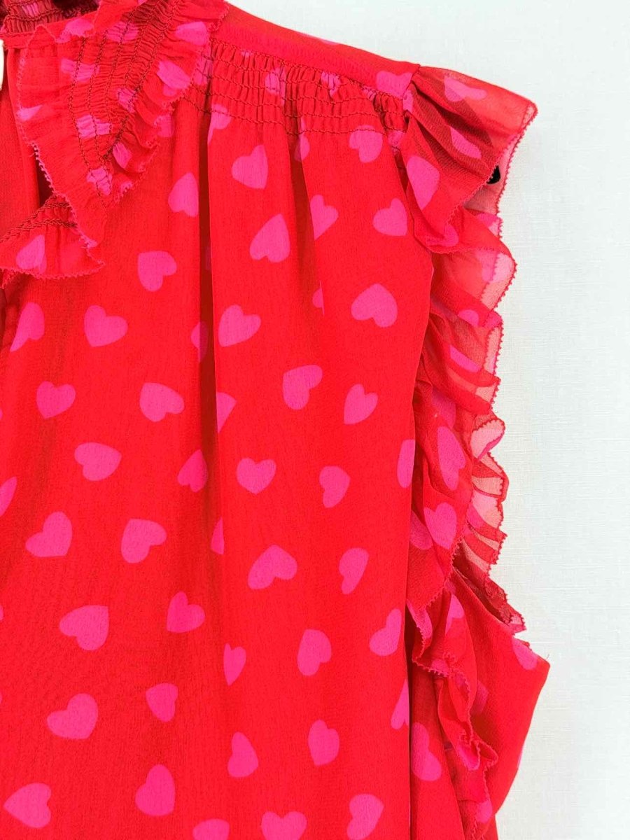 Pre - loved KATE SPADE Red Heart Print Size Large Blouse at Reems Closet
