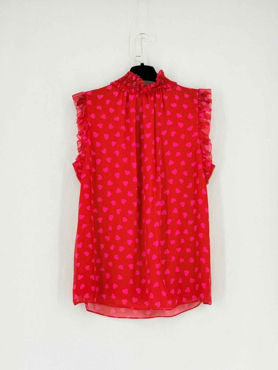 Pre - loved KATE SPADE Red Heart Print Size Large Blouse at Reems Closet
