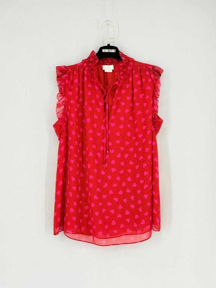 Pre - loved KATE SPADE Red Heart Print Size Large Blouse at Reems Closet