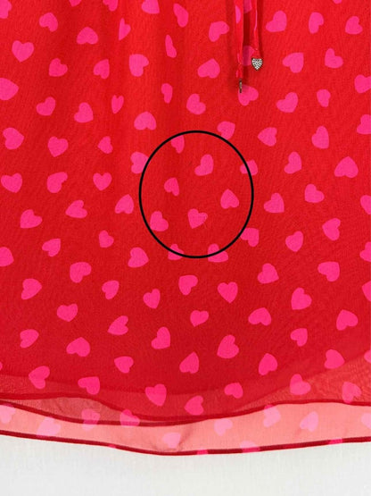 Pre - loved KATE SPADE Red Heart Print Size Large Blouse at Reems Closet