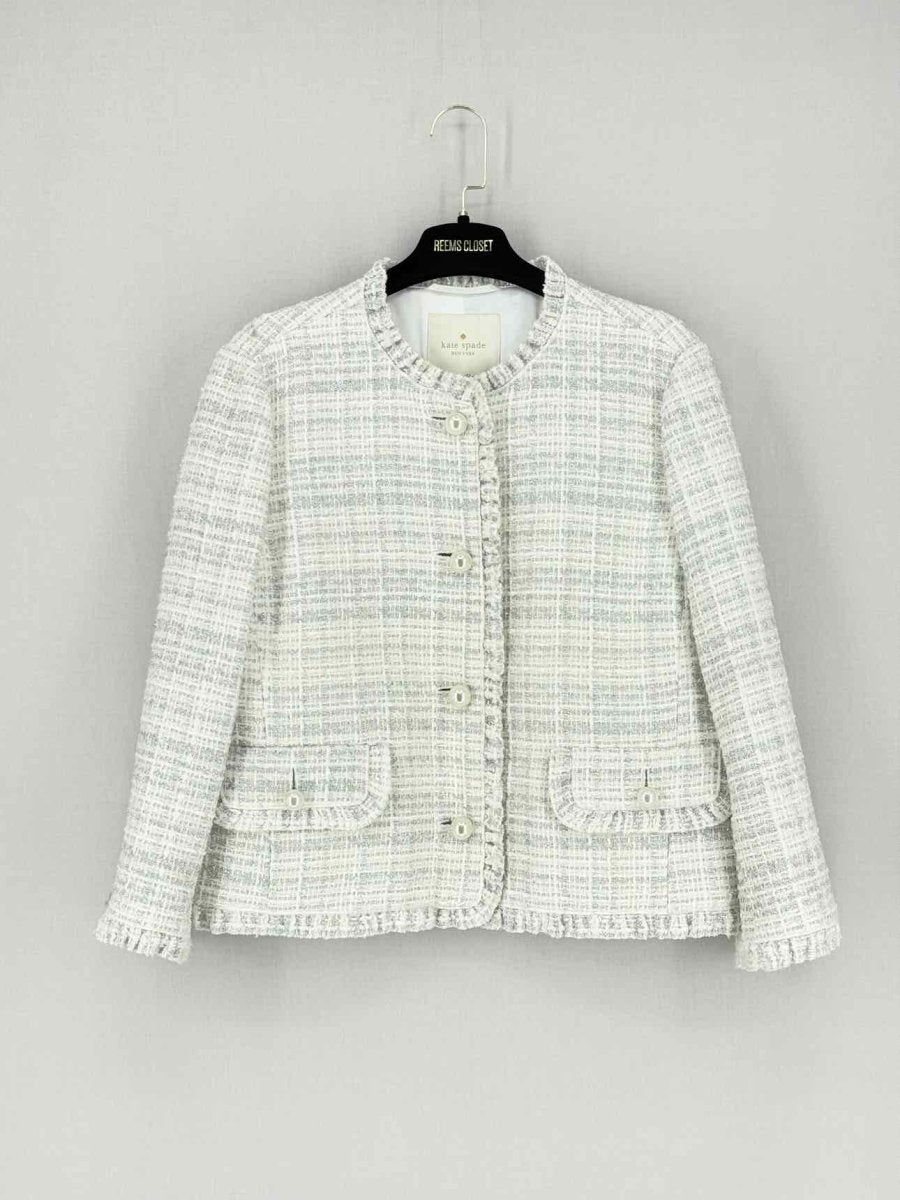 Pre - loved KATE SPADE Star Bright Cream & Grey Size US 10 Jacket at Reems Closet