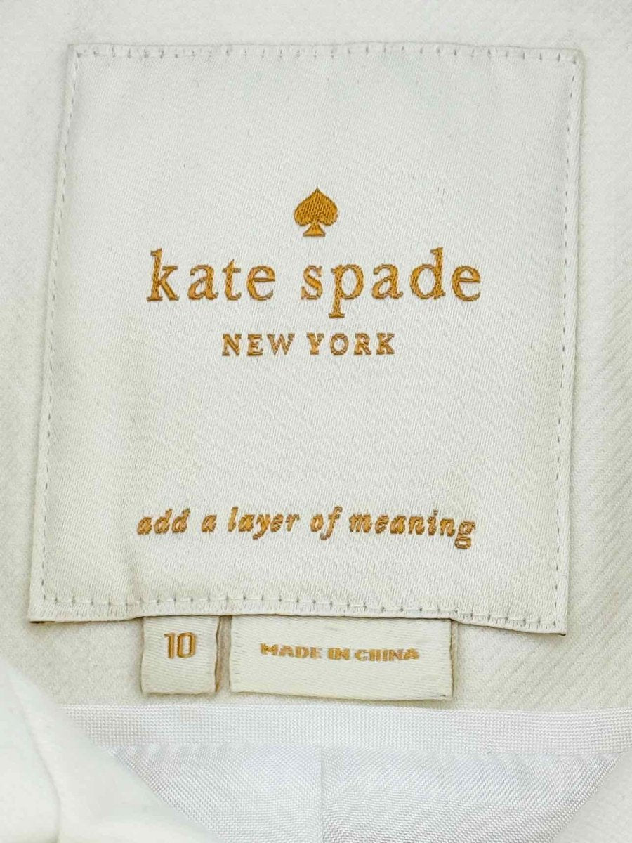 Pre - loved KATE SPADE White & Grey Colorblock Size US 10 Coat at Reems Closet