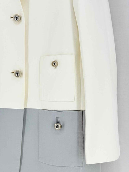 Pre - loved KATE SPADE White & Grey Colorblock Size US 10 Coat at Reems Closet
