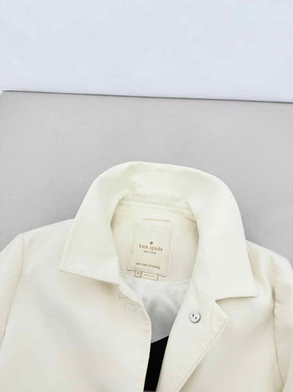 Pre - loved KATE SPADE White & Grey Colorblock Size US 10 Coat at Reems Closet