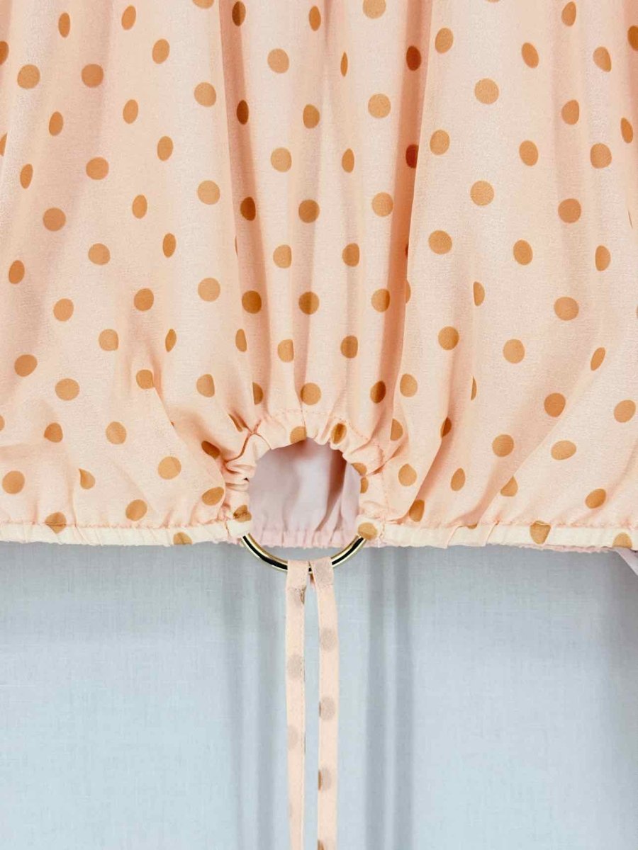 Pre - loved KEEPSAKE Peach Polka Dot Size US 6 Top at Reems Closet