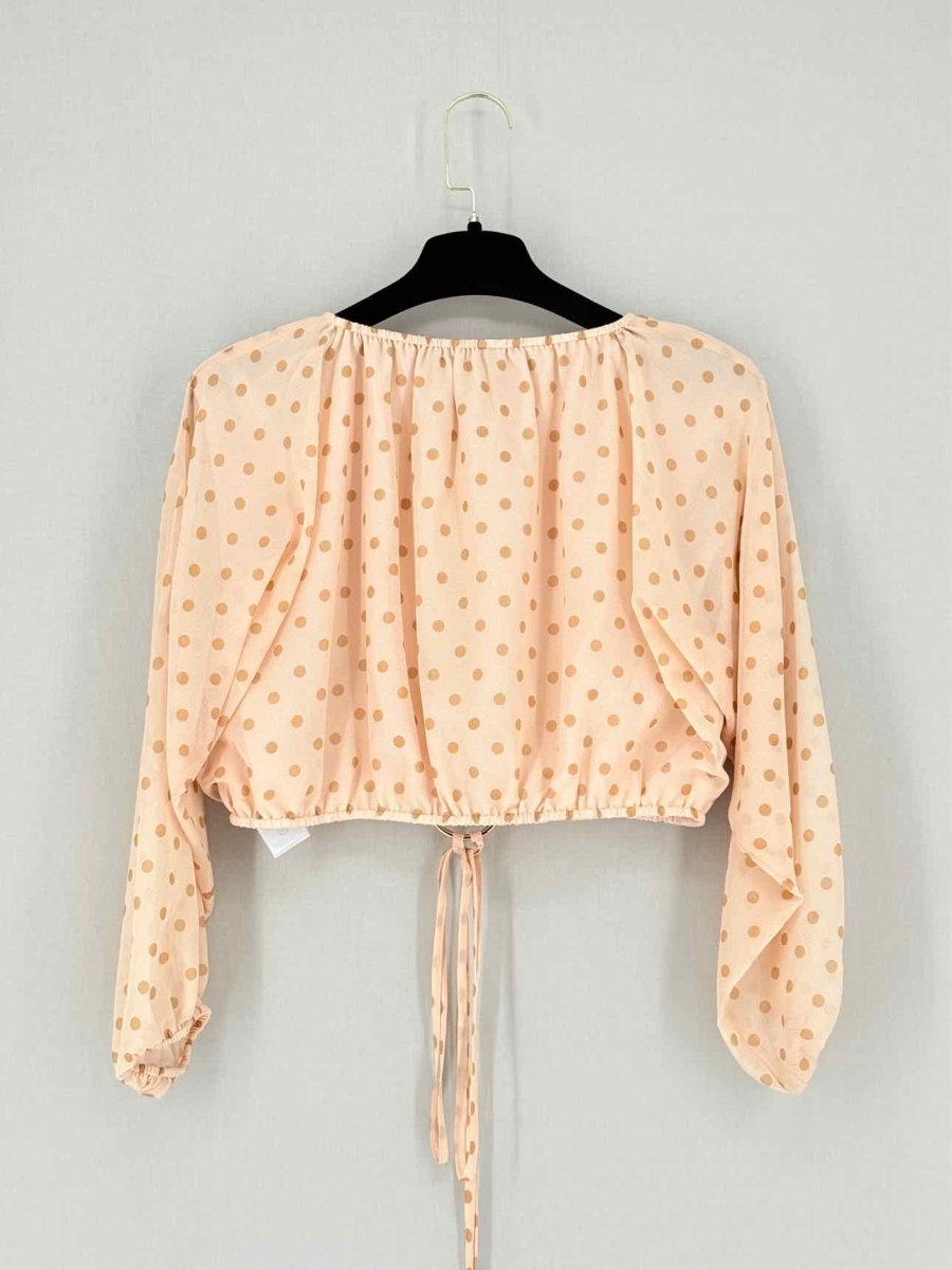 Pre - loved KEEPSAKE Peach Polka Dot Size US 6 Top at Reems Closet