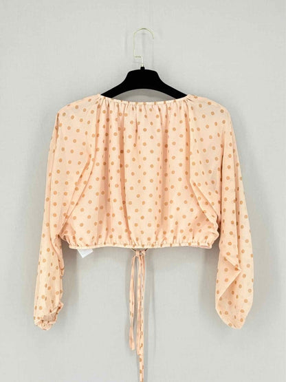 Pre - loved KEEPSAKE Peach Polka Dot Size US 6 Top at Reems Closet