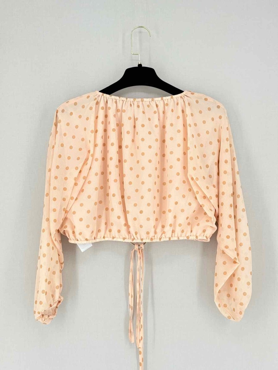 Pre - loved KEEPSAKE Peach Polka Dot Size US 6 Top at Reems Closet