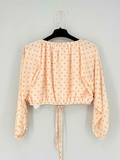 Pre - loved KEEPSAKE Peach Polka Dot Size US 6 Top at Reems Closet