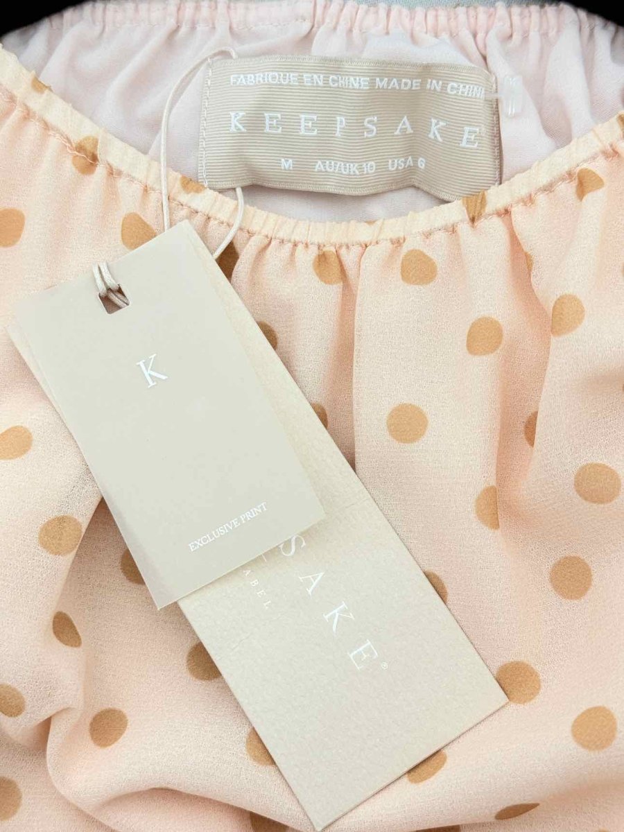 Pre - loved KEEPSAKE Peach Polka Dot Size US 6 Top at Reems Closet