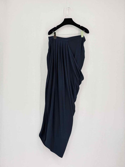 Pre-loved KELLY HOPPEN Navy Blue Size Medium Long Skirt at Reems Closet