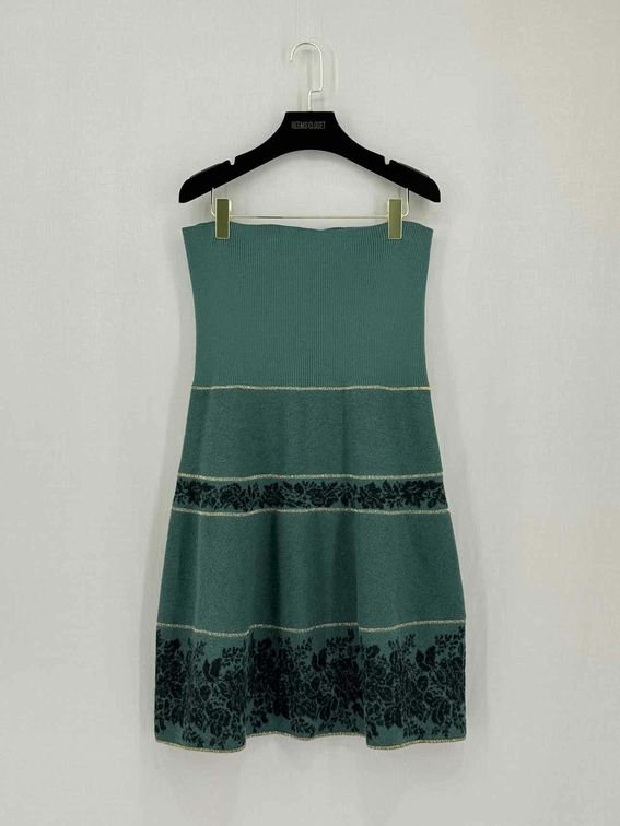 Pre-loved KENZO Green & Black Size XLarge Knee Length Skirt at Reems Closet