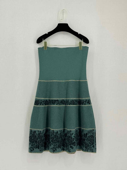 Pre-loved KENZO Green & Black Size XLarge Knee Length Skirt at Reems Closet