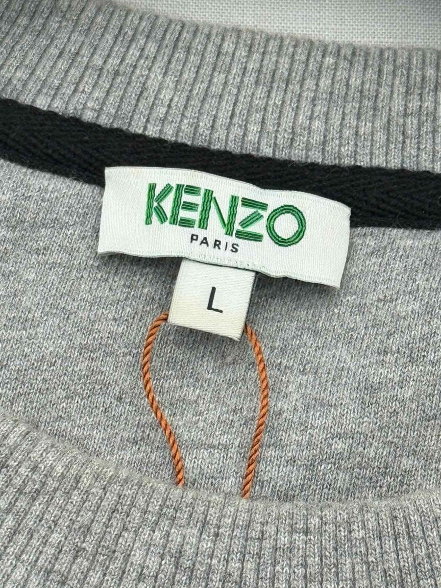 Pre - loved KENZO Grey w/ Green Logo Size Large Sweatshirt at Reems Closet