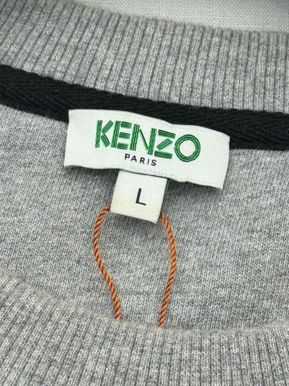 Pre - loved KENZO Grey w/ Green Logo Size Large Sweatshirt at Reems Closet