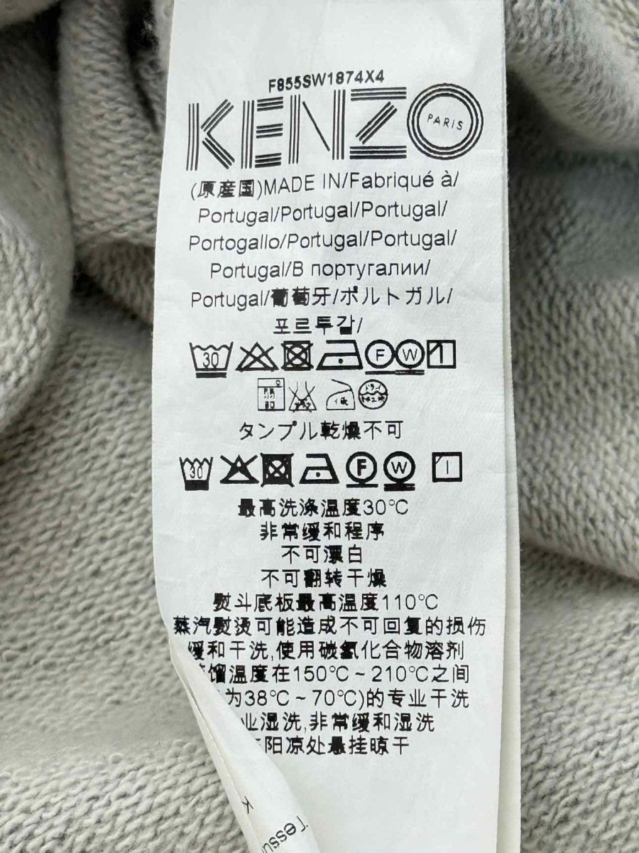Pre - loved KENZO Grey w/ Green Logo Size Large Sweatshirt at Reems Closet