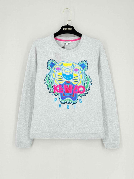 Pre - loved KENZO Tiger Grey Multicolor Size Medium Sweatshirt at Reems Closet