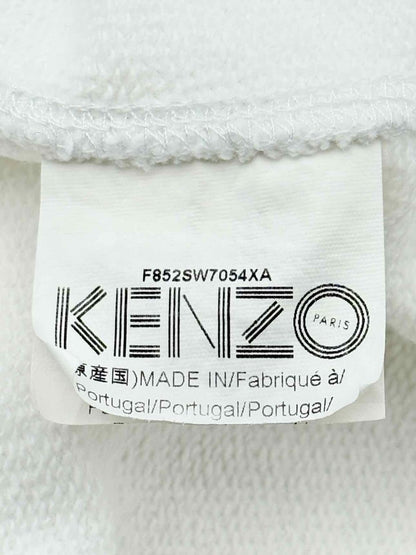 Pre - loved KENZO White Logo Embroidered Size Small Sweatshirt at Reems Closet