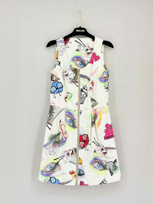 Pre-loved KENZO White Multicolor Size US 4 Short Dress at Reems Closet