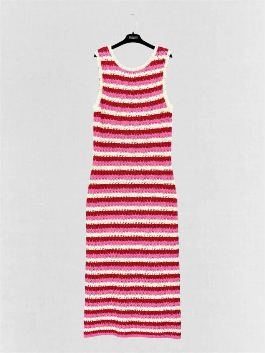 Pre-loved KITRI Bunty Pink, Red & White Size Large Long Dress at Reems Closet