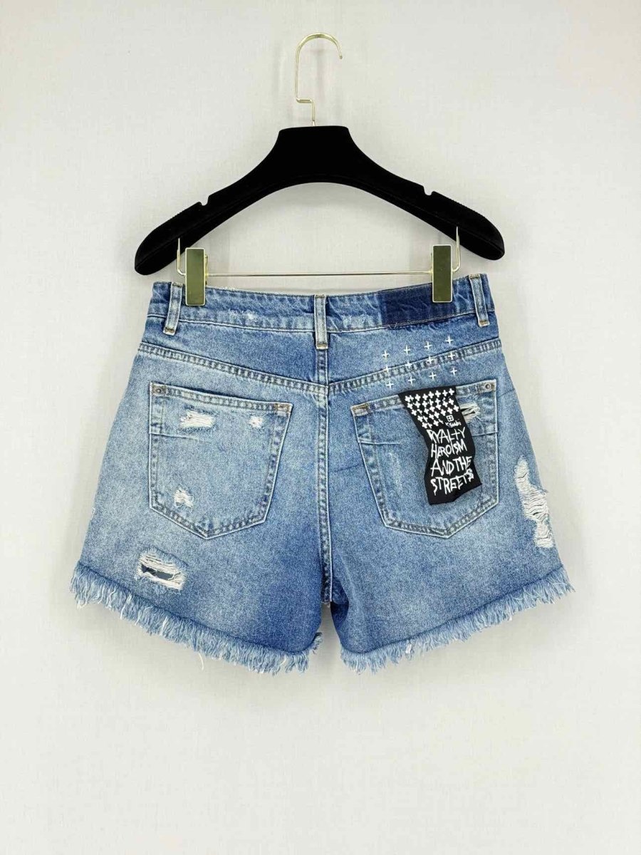 Pre - loved KSUBI Rise N Hi Misfit Blue Size 26 Shorts at Reems Closet